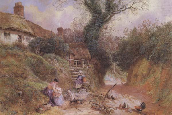 Lane Scene at Hambleden (mk46)_, Myles Birket Foster,RWS